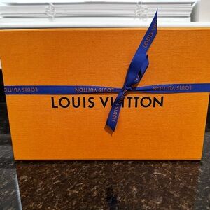 Louis Vuitton Bright Orange Box with Deep Blue Ribbon